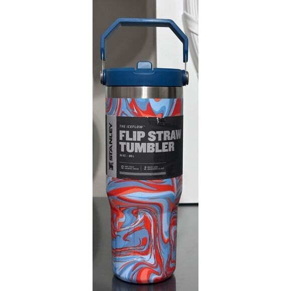 Stanley Ice Flow Flip Straw Tumbler 30oz, POOL SWIRL - Picture 1 of 4